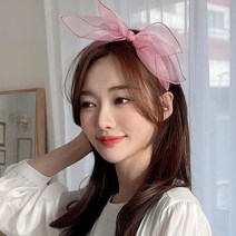 쉬폰 왕리본 공주 헤어밴드 귀여운 여자 명품 와이어 예쁜 여성 얇은 핸드메이드 머리띠