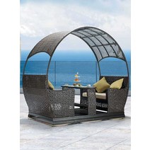 미니정자 마당 주택 파고라 정원가구 야외가구 농막, 업그레이드 모델 S872C 브라운