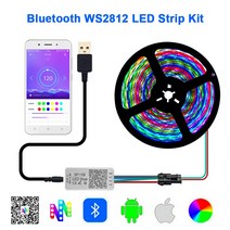 스마트 와이파이 전원 스트립 USB 스트랩 LED 별 주소 지정 가능 RGB 라이트 블루투스 컨트롤러 케이블 키트 IP65 방수 SP110E 30 60 144LED DC5V WS2, 40.White PCB - Only SP110e