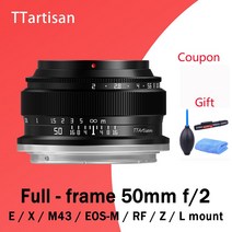 TTArtisan-50mm F2 프라임 렌즈 소니 E 마운트 후지필름 XF 캐논 M 레이카 L 니콘 Z 파나소닉 올림푸스 M43 카메라, [03] Canon EF-M
