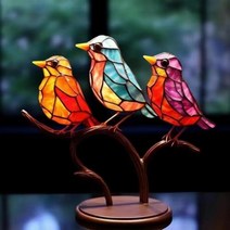 현관종 무선 도어벨 초인종 차임벨 가지에 그려진릴 새 장식릴 소재 작은 장식 홈 백, 3 Birds B