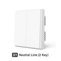 아카라 무선 스마트 스위치 홈 조명 제어 미홈 앱 지원 단일 파이어 와이어 지그비 벽 D1, 17-D1 Neutral line 2key