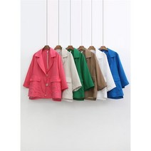 [코지] 여자 컬러풀 여름 린넨소재 긴팔 캐주얼 정장 자켓