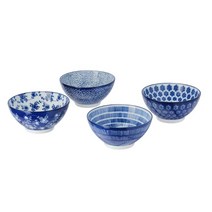 이케아 일본식기 밥그릇 국그릇 간식그릇 4종세트 엔투시아슴, 필요없음, 블루패턴 504.172.42