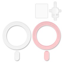 네츄럴파크 맥플레이트 자석스티커 컬러 혼합 4종세트 아이폰 갤럭시 호환, 5.화이트+핑크+필름+가이드