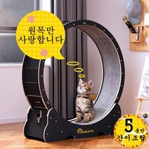 런캣 무소음 간단 설치 원목 캣휠 고양이캣휠, M(91*36*98), 간이 설치, 무광블랙, M(91*36*98)