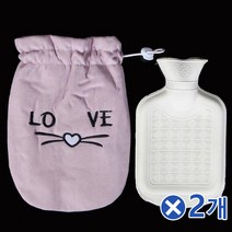 FOP998723분리형 러브캣 보온 물주머니 500ml 핑크x2개 냉온팩, 1