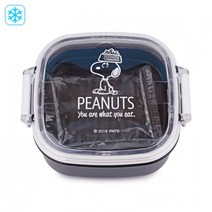 soooooo몰_(피너츠) 스누피 보냉제 미니 1단도시락 320ml (아이스팩)(일)(457821) 찬합 소풍 나들이 캐릭터 1단 사각_더수sSHOP, 무옵션_상품_입니다_