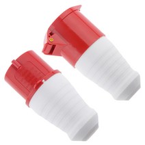 GHSHOP 4 핀 플러그 방수 소켓 플러그 3p + e ip44 380v 32a + 4pin 커플러 소켓, 설명한대로, 레드 + 화이트, 플라스틱