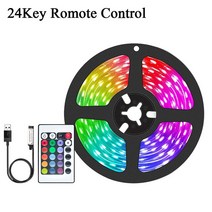 LED 스트립 조명 1m-30m RGBIC WS2812B/RGB 5050 블루투스 앱 제어 유연한 다이오드 리본 TV 백라이트 룸 장식 루스, [04] 5050 24Key IR, [01] 3m Full Set