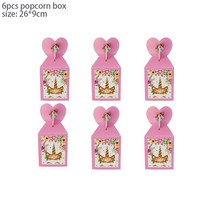 파티용품 풍선 아프리카별풍선 다이소풍선막대 HUHULE핑크 유 식탁보유 생일 파티 장식 일회용 식기 세트 테마 데코, 14 6pcs popcorn box
