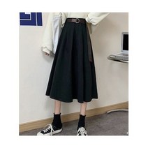 하프 길이 스커트 가을 겨울 코 로케이션 스웨터 여성 모직 롱 하이 웨이스트 플리츠 백 힙 a 라인