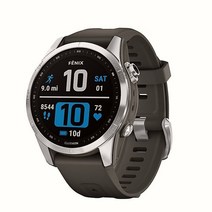 가민페닉스 7S 42mm 실버 스테인레스 스틸 케이스 그라파이트 실리콘 밴드 적용... 40대남자