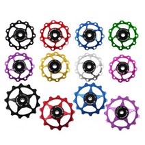 자전거핸들베어링 자전거 브래킷 11t 13t mtb road bike rear derailleur pulley roller 세라믹 베어링 가이드 jockey wheel road, 13t 블랙