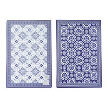 cocooning 이탈리아산 Diamant 유니크 디자인 양면 테이블 매트, 45*30, 블루