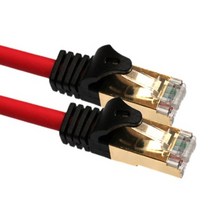 CAT7 고급형 랜케이블 S-STP 10Gbps 600MHz 기가인터넷 보호캡 이중차폐, 레드 10M
