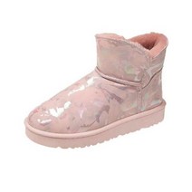 겨울 어그부츠 Comemore짧은 프린팅 앵클 스노우 부츠 용 신제품 플랫 하단 따뜻한 그래피티 코튼 신발