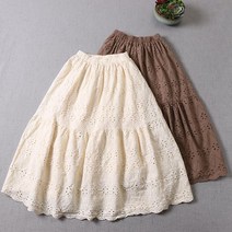 펀칭스커트 월남 플레어 샤스커트 햅번 치마 레이스 모리 A라인 P18