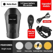 자전거속도계 트림원속도계 즈위프트센서 t6 led 라이트 프론트 1000lumen usb 충전식 램프 랜턴 전기 경적 컴퓨터 lcd 스톱워치, USB 블랙