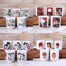 민속 술잔 5P세트(7종선택) 도자기찻잔 다기잔 다기세트 주기 주, 단품, 디자인:A.민속도