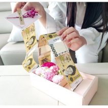 Surprise 써프라이즈! 카네이션 반전용돈박스만들기(핑크 레드) 돈티슈만들기 [당일출발] 어버이날 카네이션돈다발, 핑크 플라워