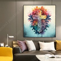 보석 비즈 십자수 십자가 수채화 꽃 대형 DIY 구슬 공예 명화 디즈니 해바라기 구어도