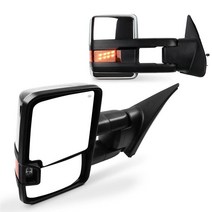 SCITOO 토우 미러 2007-2017 도요타 툰드라 픽업 트럭 미러 전원 조절 가열 LED 방향 지시등 평행 보조 조명 크롬 하우징 견인 거울 LH RH 409023