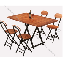 좁은 주방 거실 원룸 사무실 병원 유치원 식당 공부방 독서실 이동식 접이식 이케아 식탁 보조 조리대 선반 4인용 2인용 테이블 책상 신혼집 간이, 100x60의자4포함 체리우드