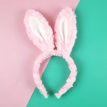 아이템팡 동물 머리띠 놀이동산 파티 운동회 생일 놀이공원, 복실토끼(분홍)
