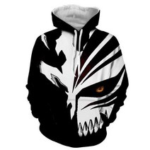 남자 오버핏 후드티 기모 Anime Style Hoodies 블리치 3D 프린트 후드 티 셔츠 남성/여성 캐주얼 Streetwear 풀오버 힙합 유니섹스 패션상의