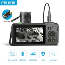 현관 CCTV 무선 베이비캠ENWOR 4.5 인치 IPS 컬러 스크린 내시경 싱글 및 듀얼 카메라 방수 검사 보어스코, 02 2m_01 3.9mm Single