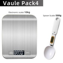lcd 디스플레이가있는 주방저울 디지털 다기능 스테인레스 스틸 무게 저울 5kg 전자 저울 측정, 가치 팩 4