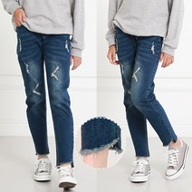 제이키드 주니어용 밑단 수술 스키니 청바지