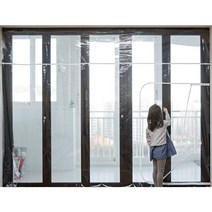 베란다 창문 바람막이 방풍비닐 지퍼 우풍차단 커튼 대형, 2. 창문 뽁뽁이 방풍비닐(대형)