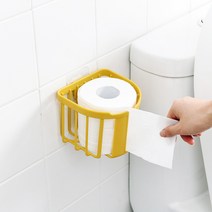 접착식 화장지 홀더 화장실 휴지걸이 쉬운 교체 바구니형 휴지보관 케이스