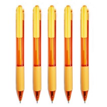 [마치] 클릭 파스텔 니들볼펜 0.7mm 검정심볼펜 국산 판촉 홍보용볼펜 4color, 10개입, 주황