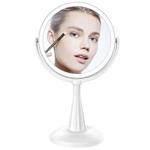 조명이 있는 메이크업 거울 3가지 색상 조명 메이크업 거울 60개의 LED 조명이 있는 1X/7X 확대 메이크업 거울 양면 충전식 화장대 거울 밝기 조절 가능 360도 회전