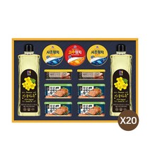 목우촌 햄 2종(돔베 생돼지) 사조참치 통조림 식용유 LG 맛있는 햄복합 54호 설 선물세트, 20개