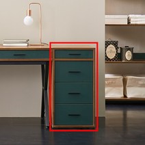 카루쏘 멀바우 서랍책상 1200 1600 1800, 5. 카루쏘 600 서랍장(폭600mm), 딥그린