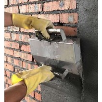 조적 벽체 몰탈 사춤기 별구멍 없음, 두꺼운 석고 인공물