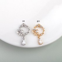 비즈아이 [7342-02]큐빅팬던트(큐빅나비꽃줄딸랑이) 12*21mm [1개]