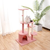 고양이타워 캣타워 고양이집 반려동물애완 동물 가구 포스트 용품을 긁적 고양이 나무 탑 액세서리 등반을, 01 분홍색_02 green