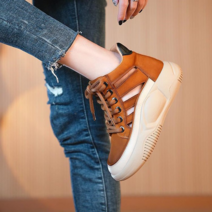 스타일리시 여성 여름 통굽 펀칭하이탑 통기/키높이/부드러움/편안함/하이탑 스니커즈 운동화 아웃도어슈즈