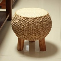 고재스툴 티테이블의자 수입가구 미니 엔틱 홈등나무 신발 벤치 발코니 좌석 단단한 소파 의자 빨대 커피, 04 ()36cm