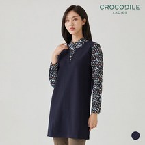 패턴 배색 롱 블라우스 티셔츠_CL0FTS111