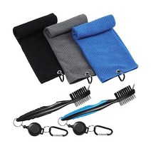 Mixweer 3 Pcs 골프 타월 16 x 마이크로 화이버 와플 패턴 및 클럽 클리너가