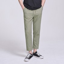 클로니아 쿨워싱 린넨 밴딩 배기핏 그레이 팬츠 남성 빅사이즈 9부 여름 마바지 MJU-665