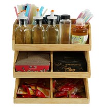 정리빨대스트로우 디스펜서 진열대 솔리드넓은폭, 우드