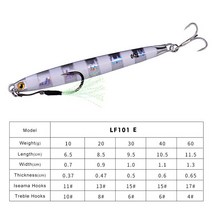 PRO BEROS-메탈 캐스팅 지그 10G 30G 40G 60G 해안 드래그 캐스트 지깅 스푼 낚시 루어 인공 미끼 태클, 05 E_01 10G