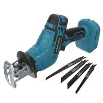 전기톱 Makita 18V 배터리 사용 휴대용 무선 왕복 톱날 4 개 없음 금속 목재 절단 도구, [01] with 4 blades